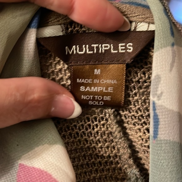 Multiples Crochet Knit Sheer Cardigan Size Medium - Picture 3 of 3